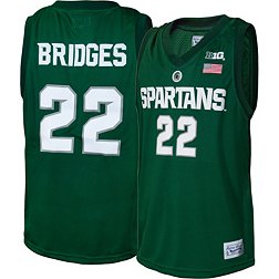 Retro Brand Men's Michigan State Spartans Miles Bridges #22 Green Replica Basketball Jersey