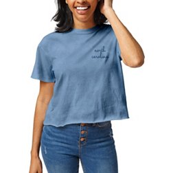 League-Legacy Women's North Carolina Tar Heels Carolina Blue Clothesline Cropped T-Shirt