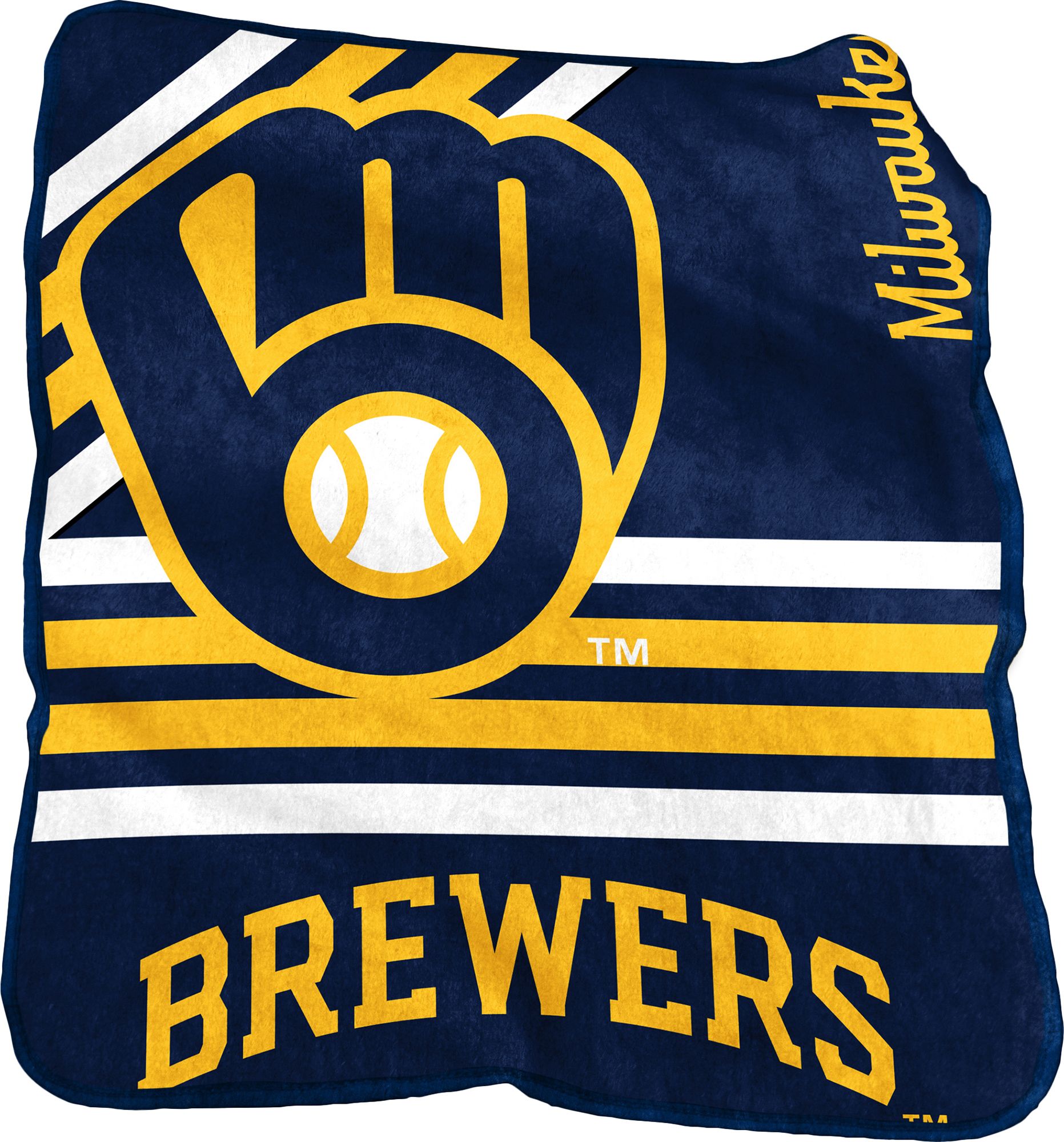 Logo Brands Milwaukee Brewers Raschel Throw Blanket