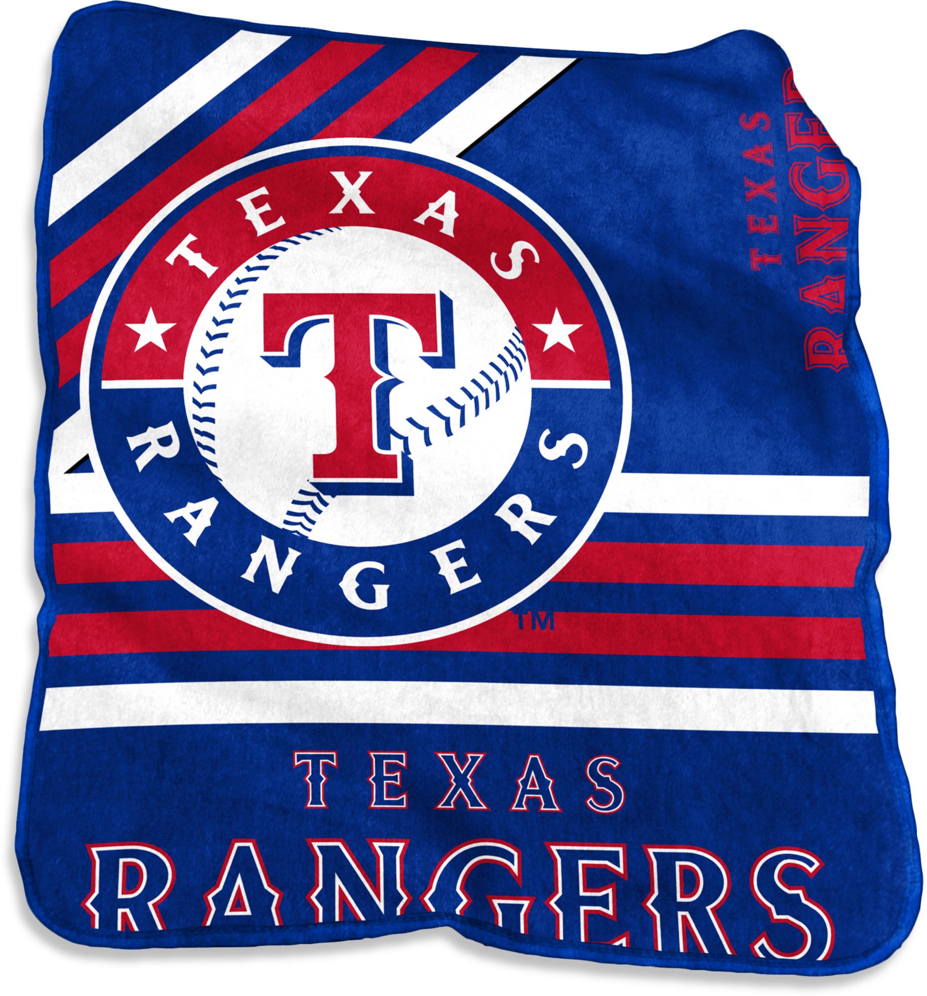 Logo Brands Texas Rangers Raschel Throw Blanket