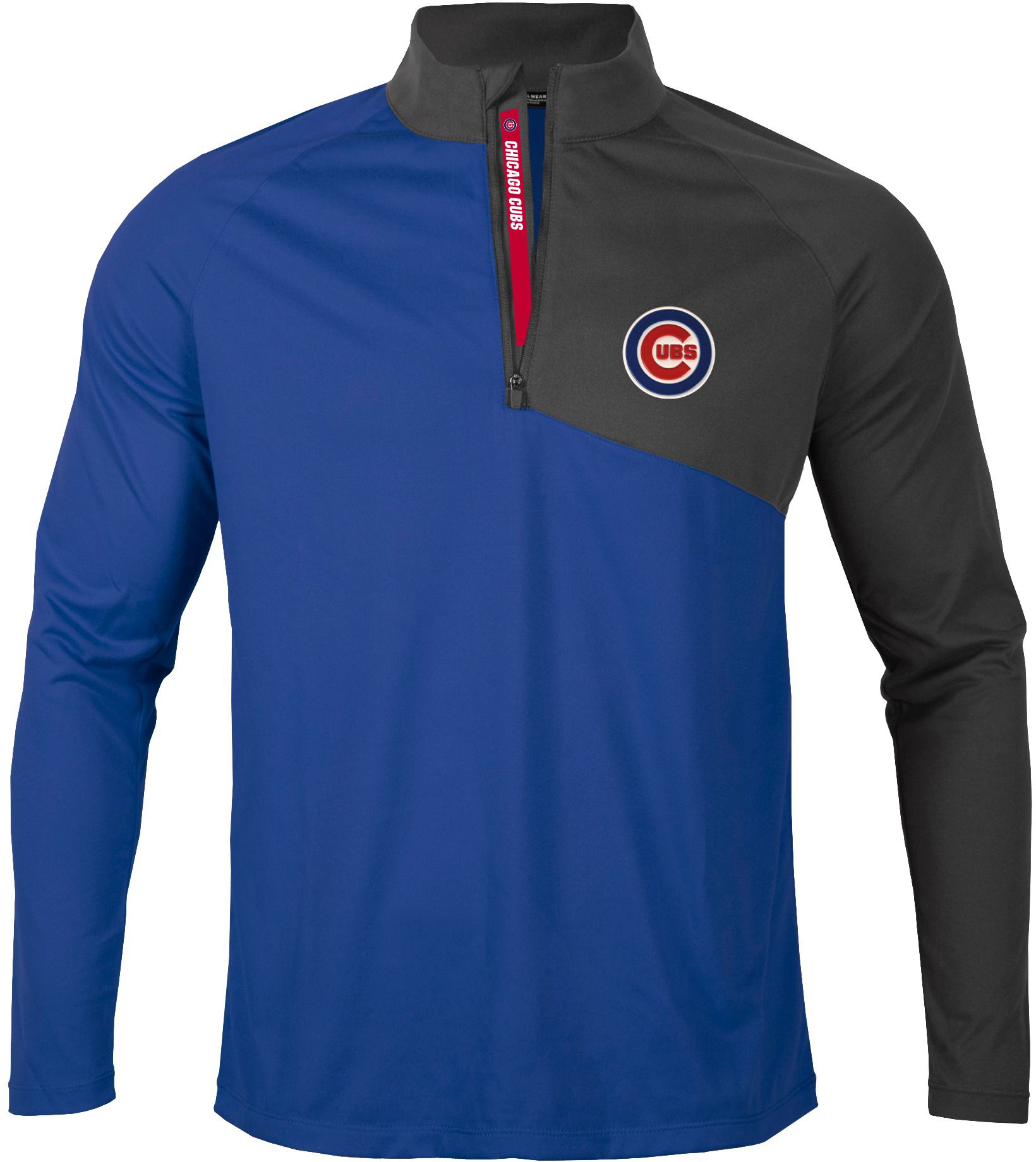 Levelwear Men's Chicago Cubs Royal Pinnacle Slant Text 1/4 Zip