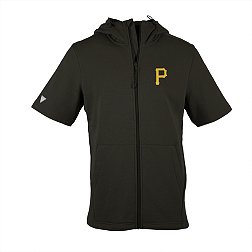 Levelwear Men's Pittsburgh Pirates Black Recruit Insignia Core Short Sleeve Fleece Hoodie