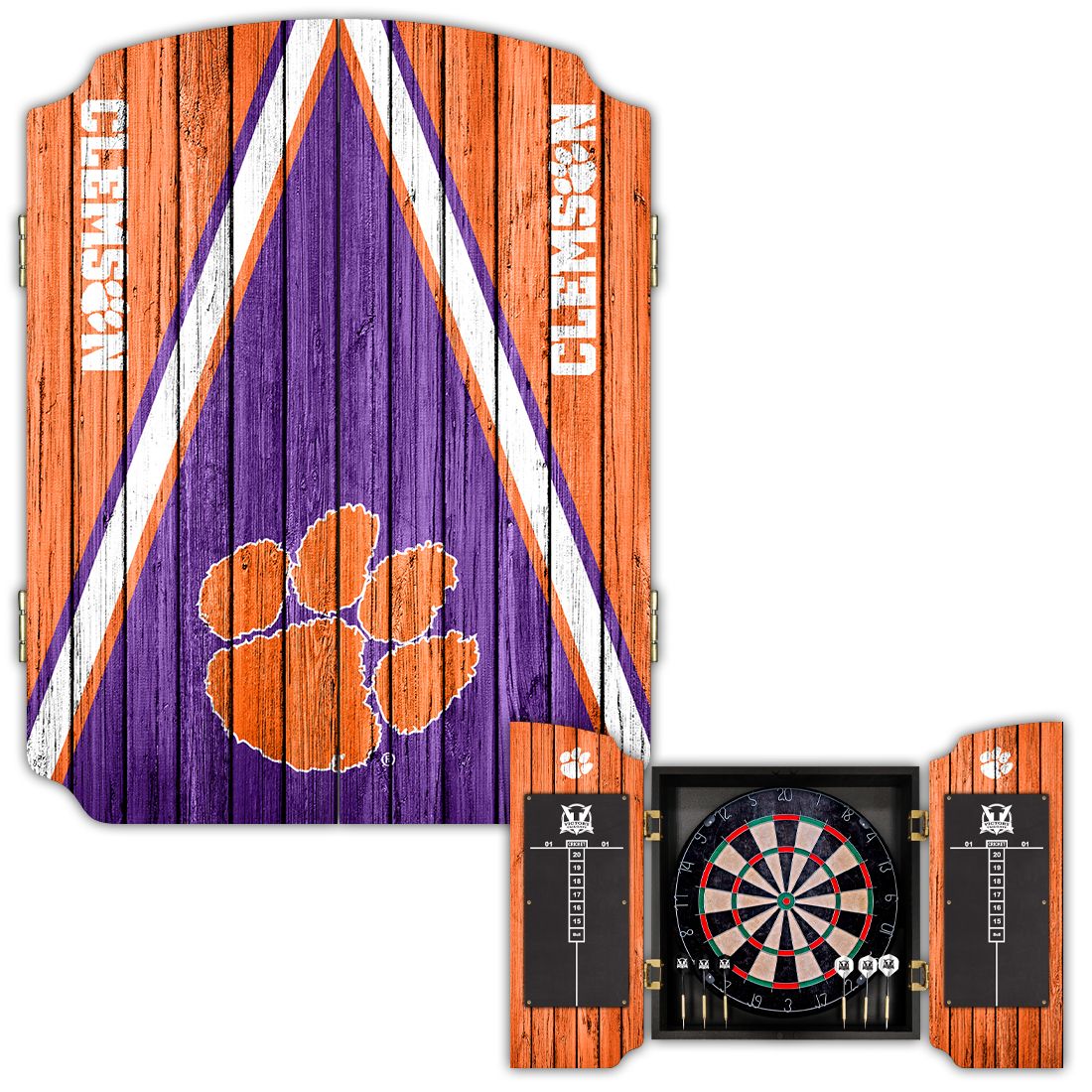 Victory Tailgate Clemson Tigers Dartboard Cabinet