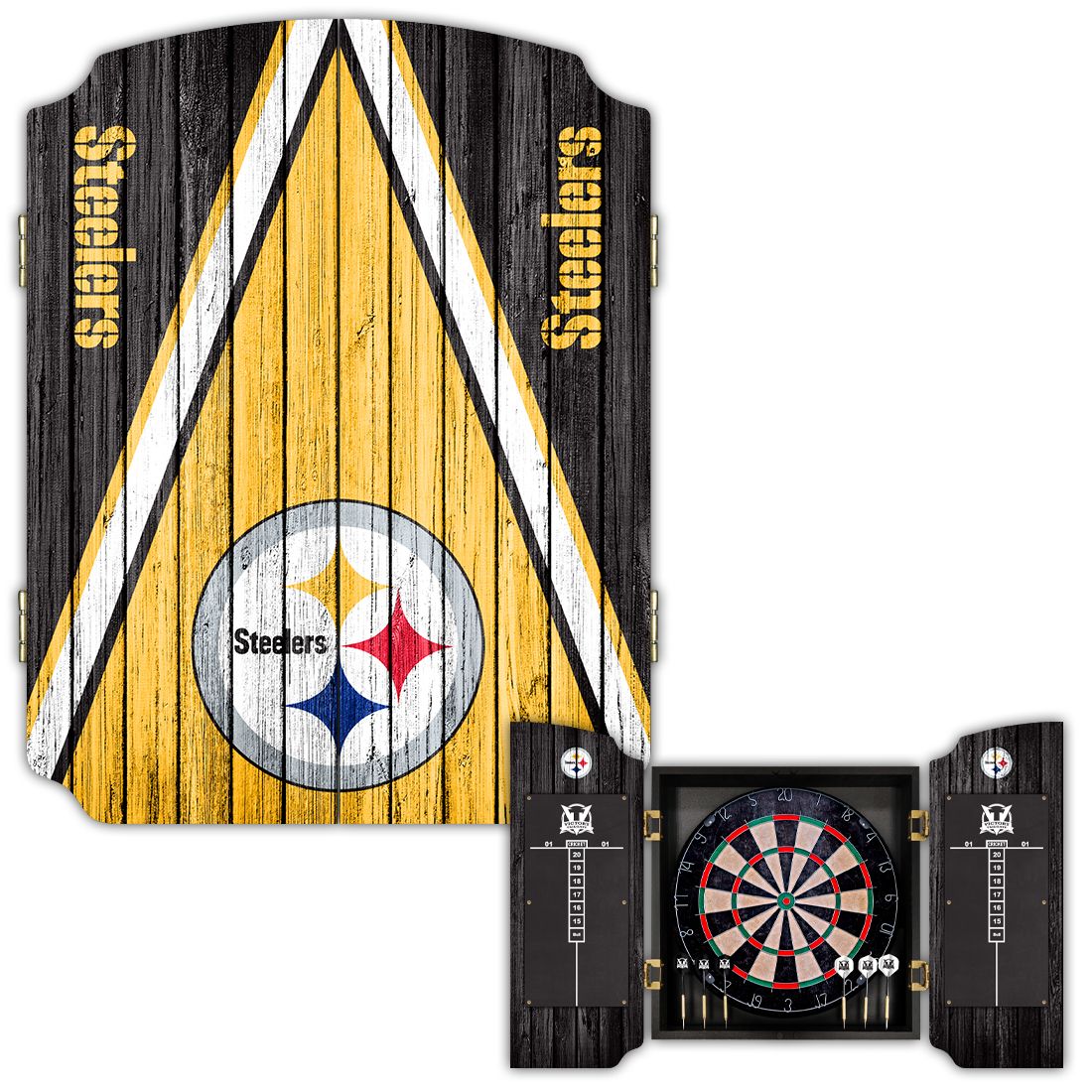 Victory Tailgate Pittsburgh Steelers Dartboard Cabinet
