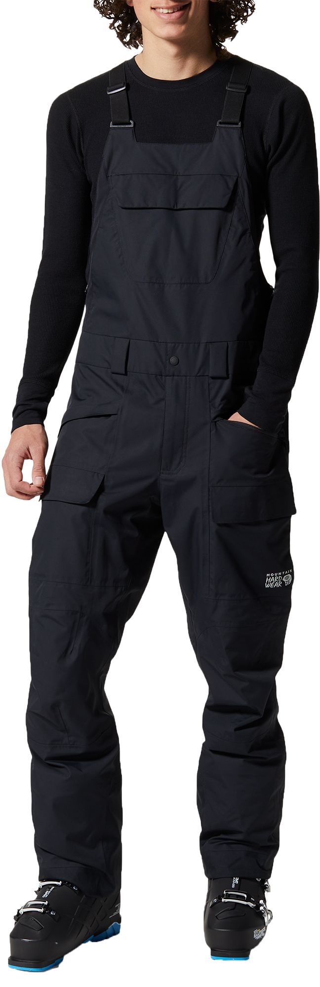 Photos - Ski Wear Mountain Hardwear Men's Firefall Bib, XL, Black 21MHAMFRFLLBBXXXXMOU 