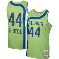 Pistol Pete Maravich Atlanta Hawks Men's Blue HWC Swingman  Jersey (Small) : Sports & Outdoors