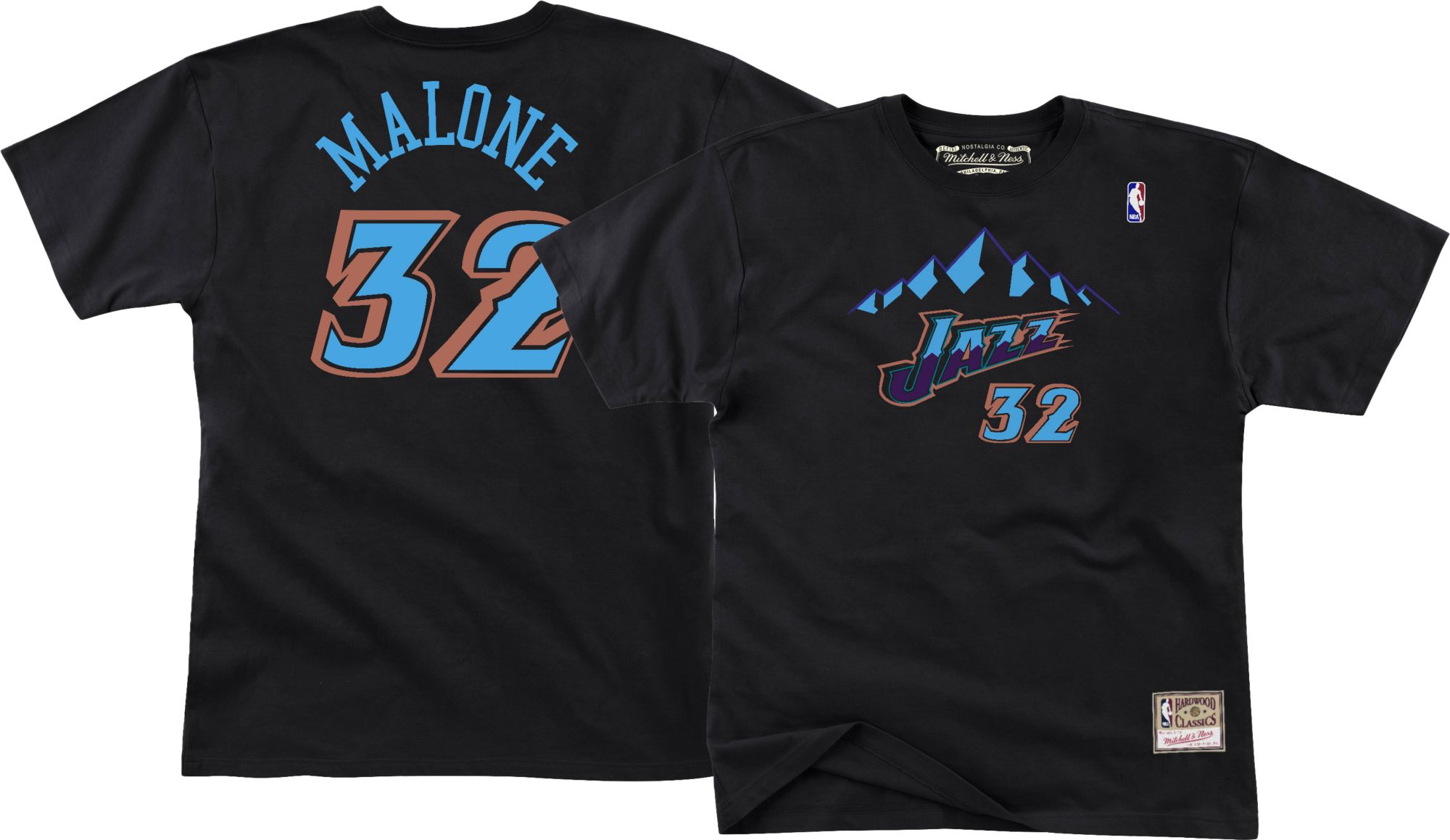 Mitchell &amp; Ness Men's 1997 Utah Jazz Karl Malone Black Hardwood Classics Swingman Jersey