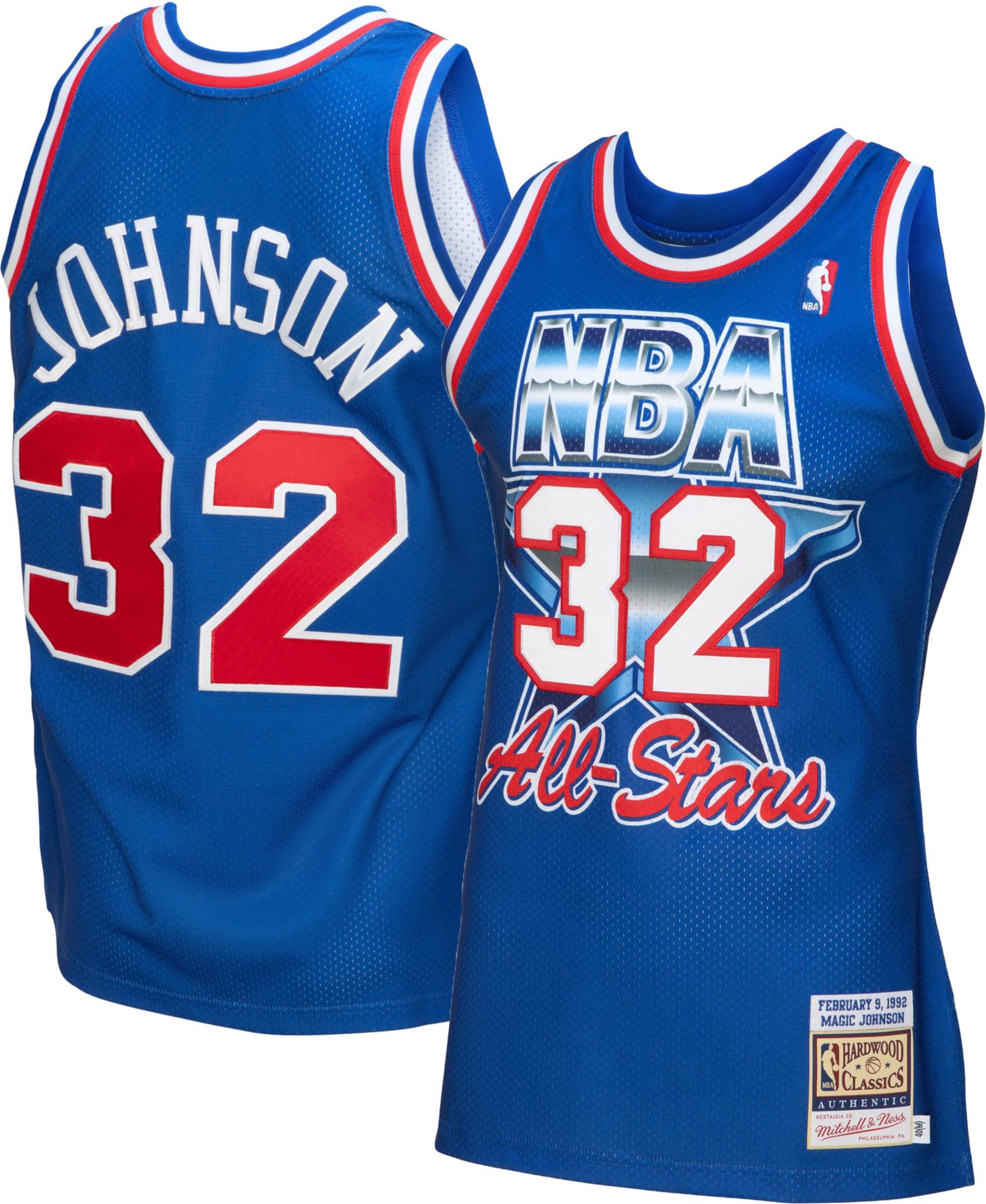 Mitchell &amp; Ness Men's 1992 Los Angeles Lakers Magic Johnson Royal Blue Hardwood Classics Swingman Jersey