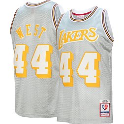 Mitchell & Ness 1971 Men's Los Angeles Lakers Jerry West #44 NBA 75th Anniversary Silver Swingman Jersey