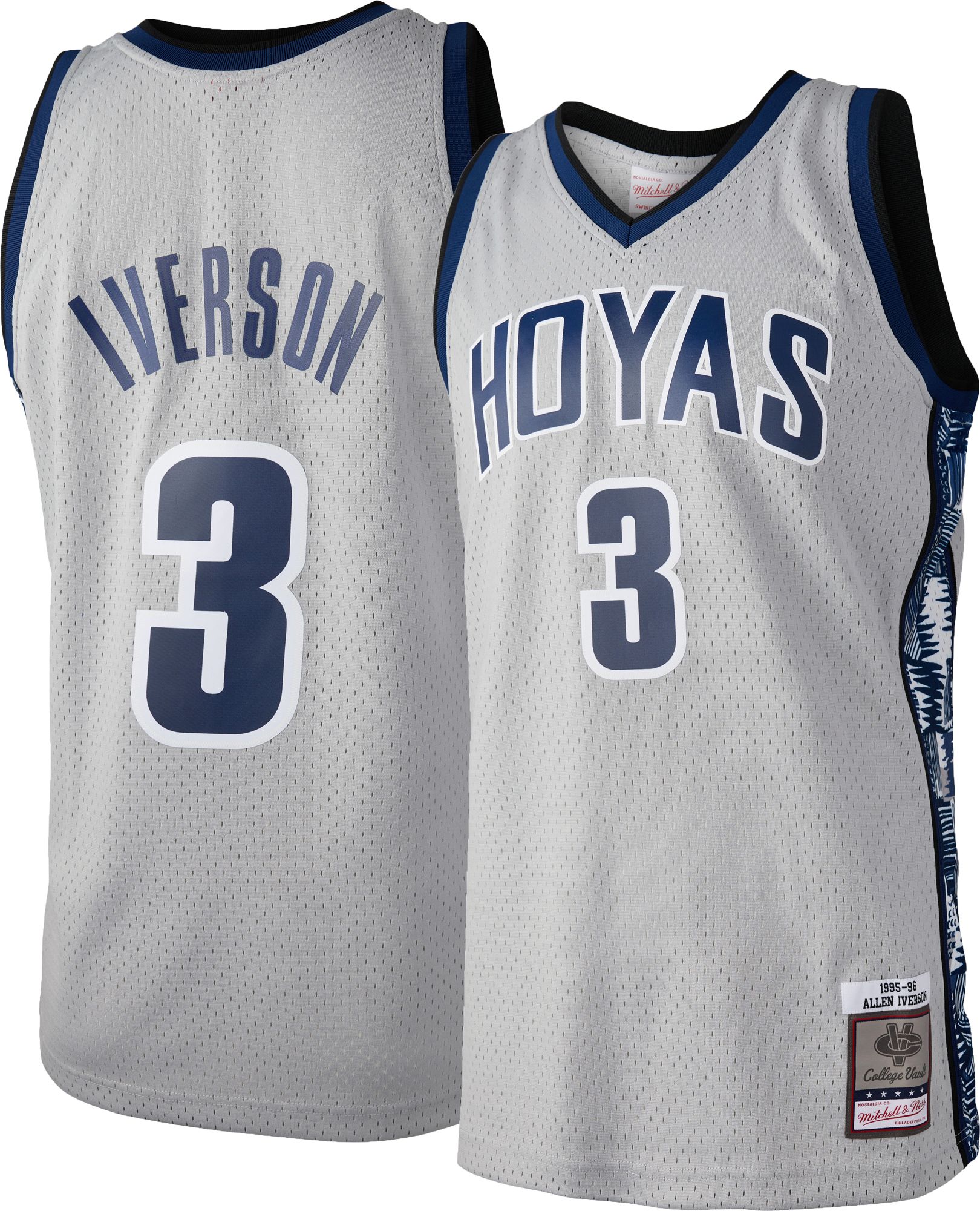 Mitchell &amp; Ness Men's Georgetown Hoyas Allen Iverson #3 1996 Jersey - Gray