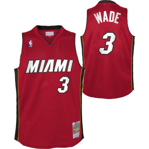 Mitchell & Ness Youth Miami Heat Dwyane Wade #3 Red Swingman