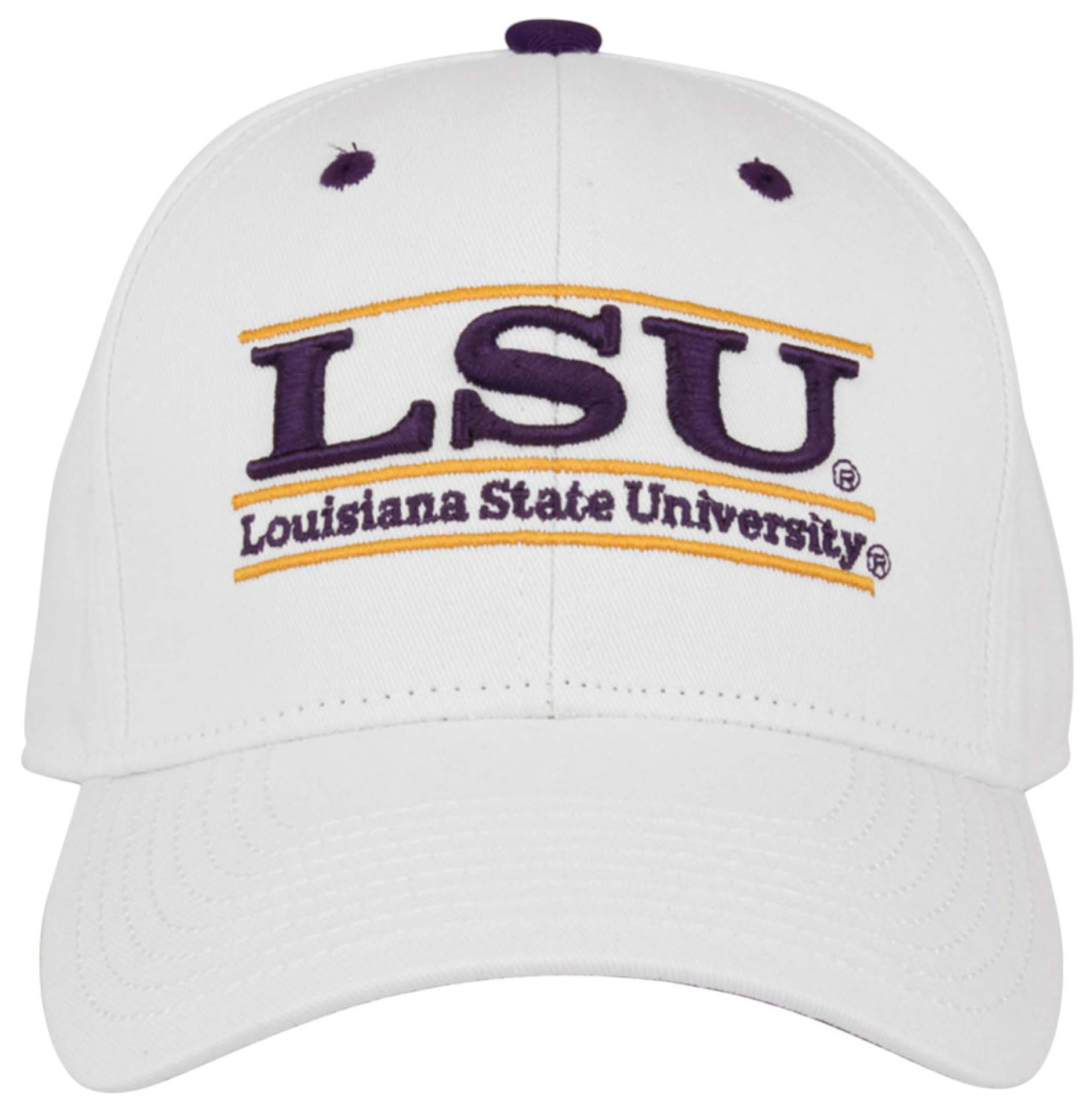 The Game Men's LSU Tigers White Bar Adjustable Hat