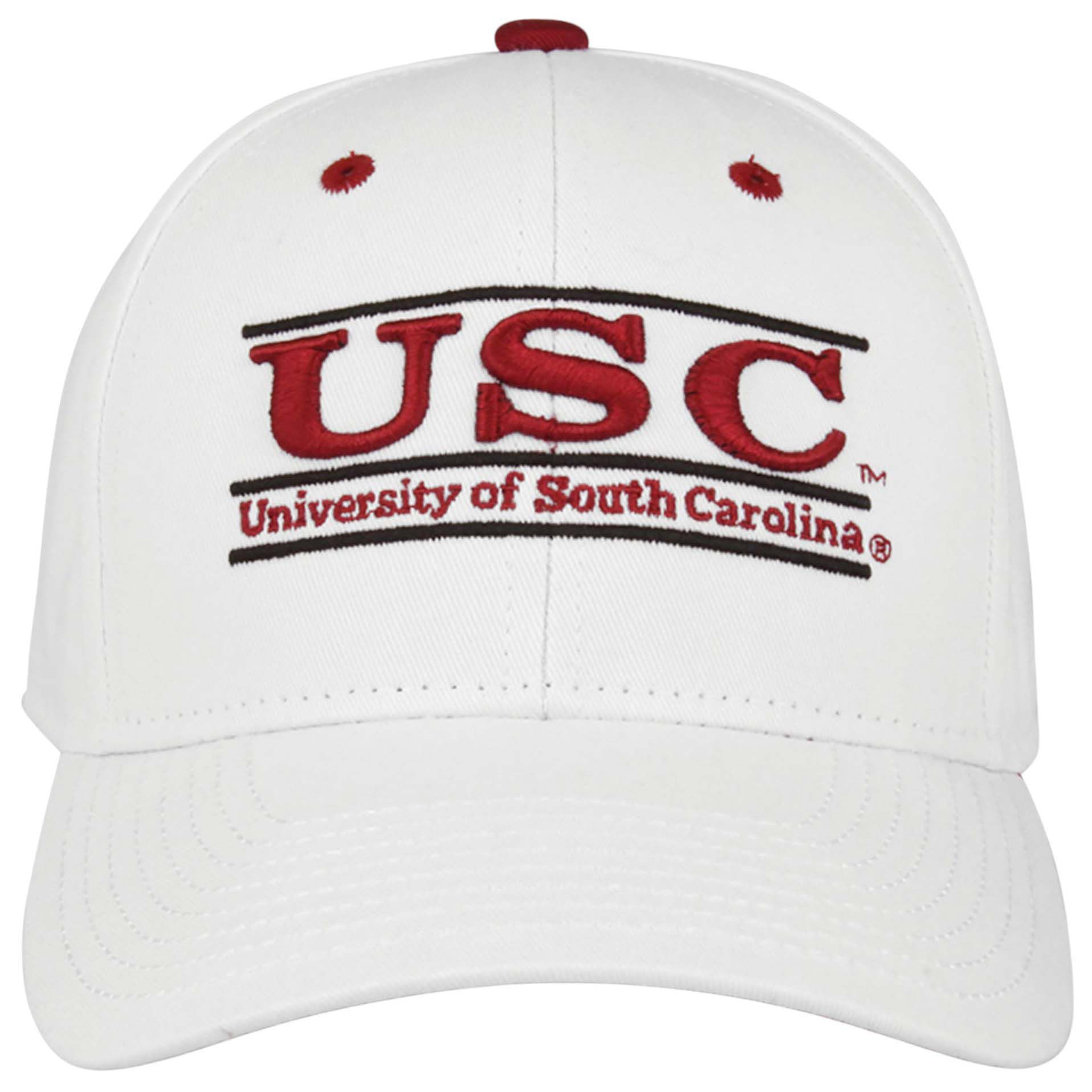 The Game Men's South Carolina Gamecocks White Bar Adjustable Hat