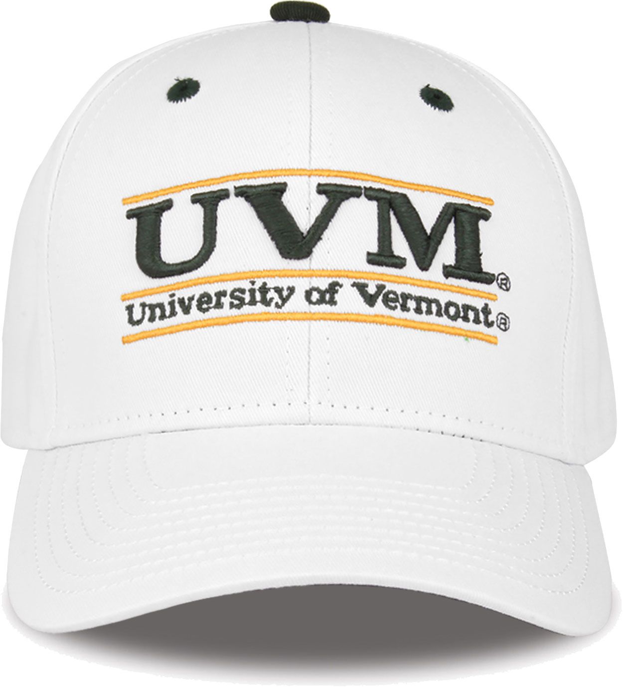 The Game Men's Vermont Catamounts White Bar Adjustable Hat