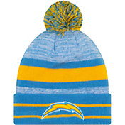 New Era Men's Los Angeles Chargers Cuffed Pom Blue Knit