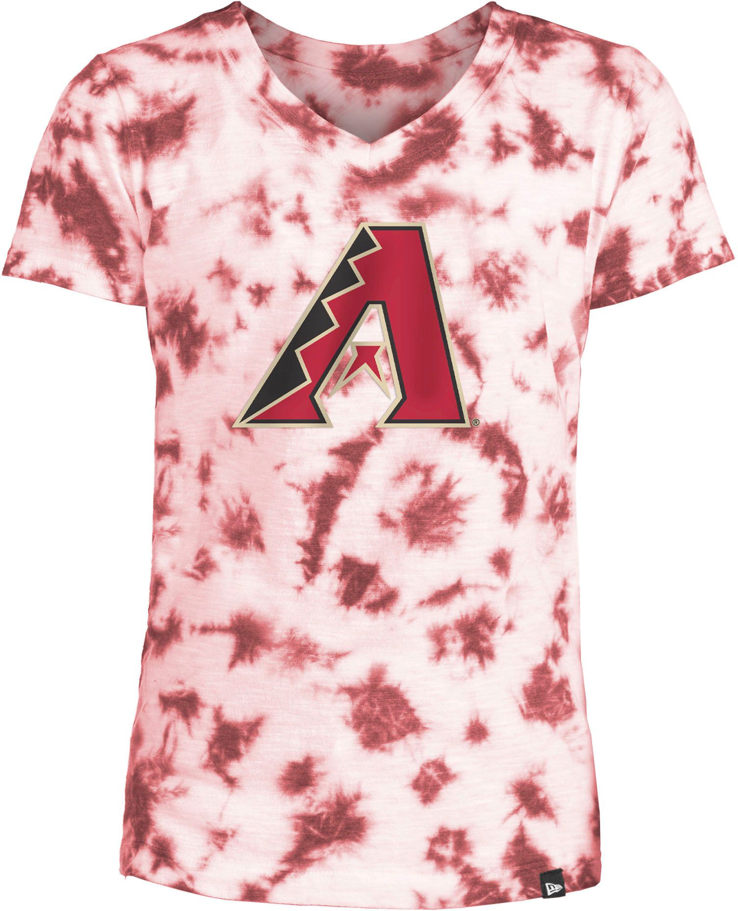Youth Girls' Arizona Diamondbacks Red Tie Dye V-Neck T-Shirt