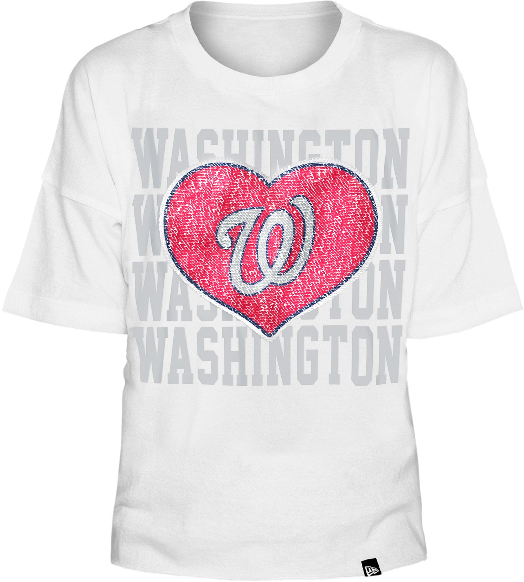 New Era / Youth Girls' Washington Nationals White Heart T-Shirt