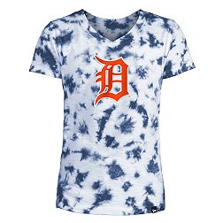 New Era Youth Girls' Detroit Tigers Blue Tie Dye V-Neck T-Shirt