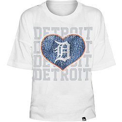 New Era Youth Girls' Detroit Tigers White Heart T-Shirt