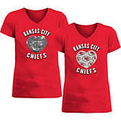 New Era Apparel Girl's Kansas City Chiefs Sequins Heart Red T-Shirt