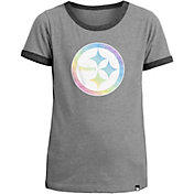 New Era Apparel Girls' Pittsburgh Steelers Candy Sequins T-Shirt