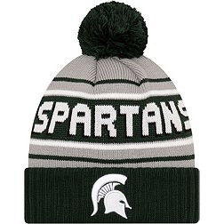 New Era Men's Michigan State Spartans Green Cheer Knit Pom Beanie