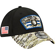 New Era Men's Indianapolis Colts Salute to Service 39Thirty Black Stretch Fit Hat