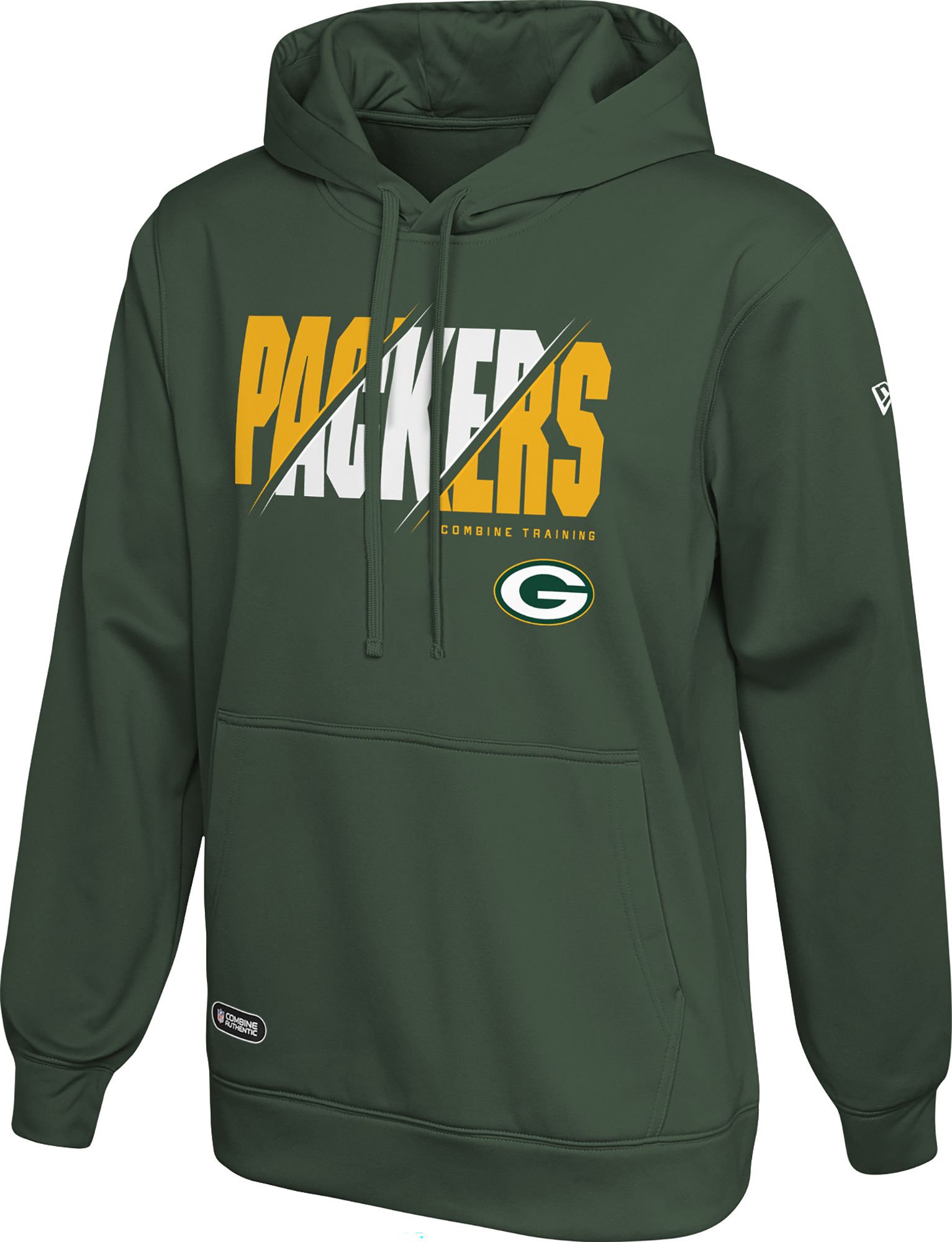 Men's New Era Black Green Bay Packers Combine Authentic Stated Pullover  Hoodie