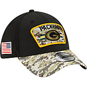 New Era Men's Green Bay Packers Salute to Service 39Thirty Black Stretch Fit Hat