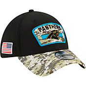 New Era Men's Carolina Panthers Salute to Service 39Thirty Black Stretch Fit Hat