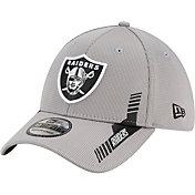 New Era Men's Las Vegas Raiders Sideline 2021 Home 39Thirty Grey Stretch Fit Hat
