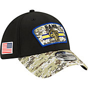 New Era Men's Los Angeles Rams Salute to Service 39Thirty Black Stretch Fit Hat