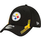 New Era Men's Pittsburgh Steelers Black Sideline 2021 Home 39Thirty Stretch Fit Hat