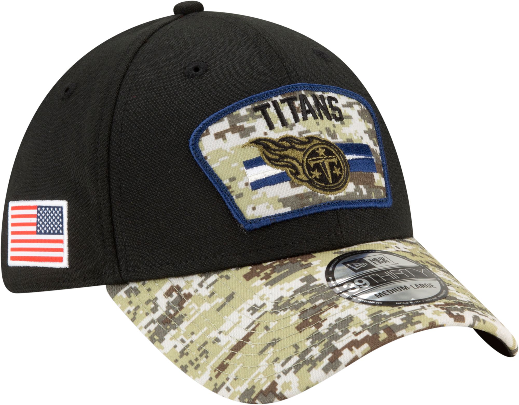 Men's New Era Black/Camo Tennessee Titans 2021 Salute To Service 59FIFTY  Fitted Hat