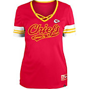 New Era Women's Kansas City Chiefs Red Lace-Up V-Neck T-Shirt