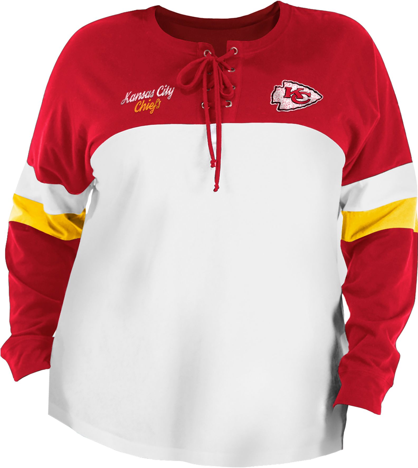 New Era / Women's Kansas City Chiefs Lace White Plus Size Long Sleeve  T-Shirt