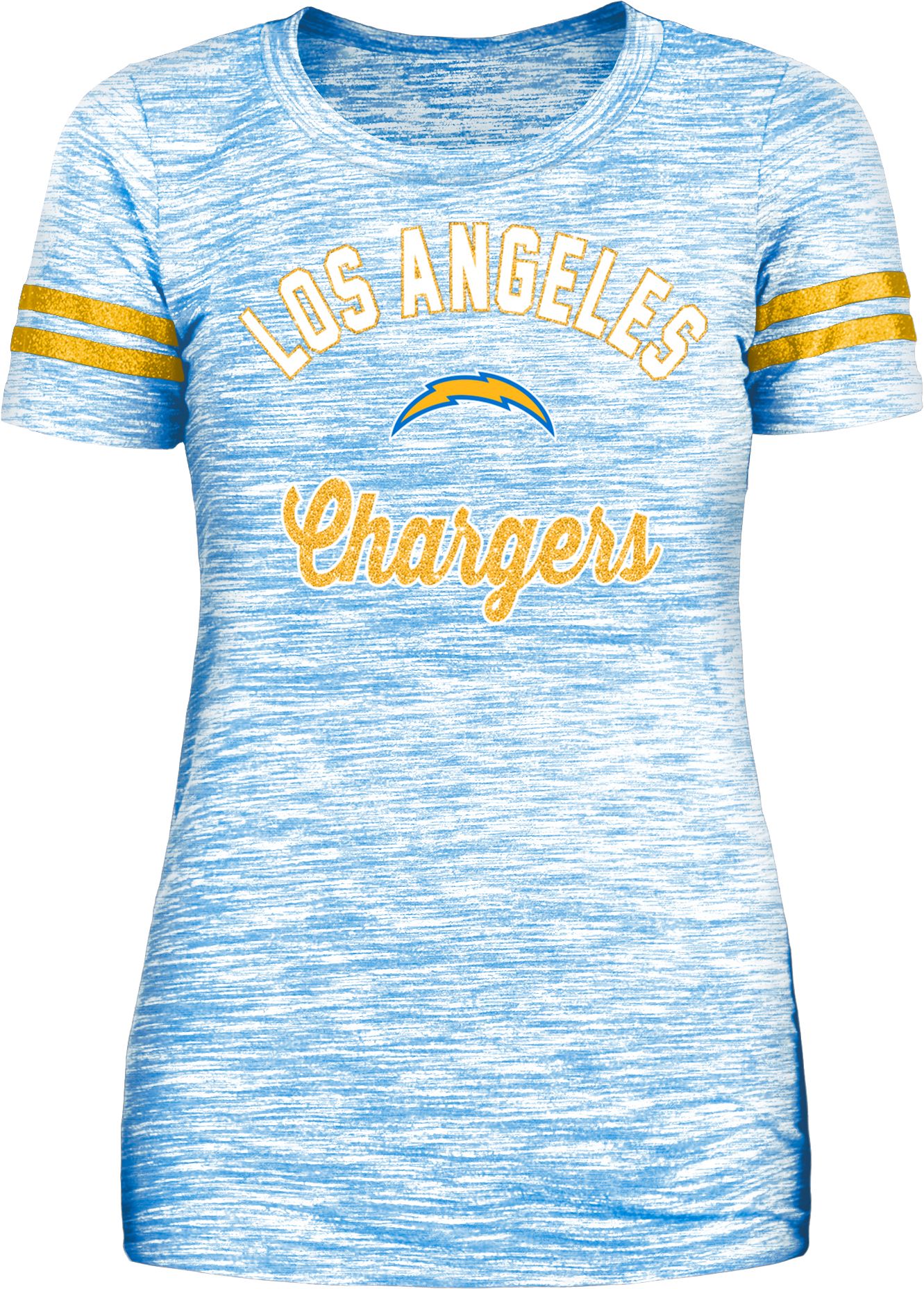 Women's New Era Navy Los Angeles Chargers Space Dye Bling T-Shirt