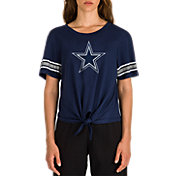 New Era Women's Dallas Cowboys Front Tie Navy T-Shirt