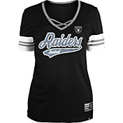 New Era Women's Las Vegas Raiders Black Lace-Up V-Neck T-Shirt