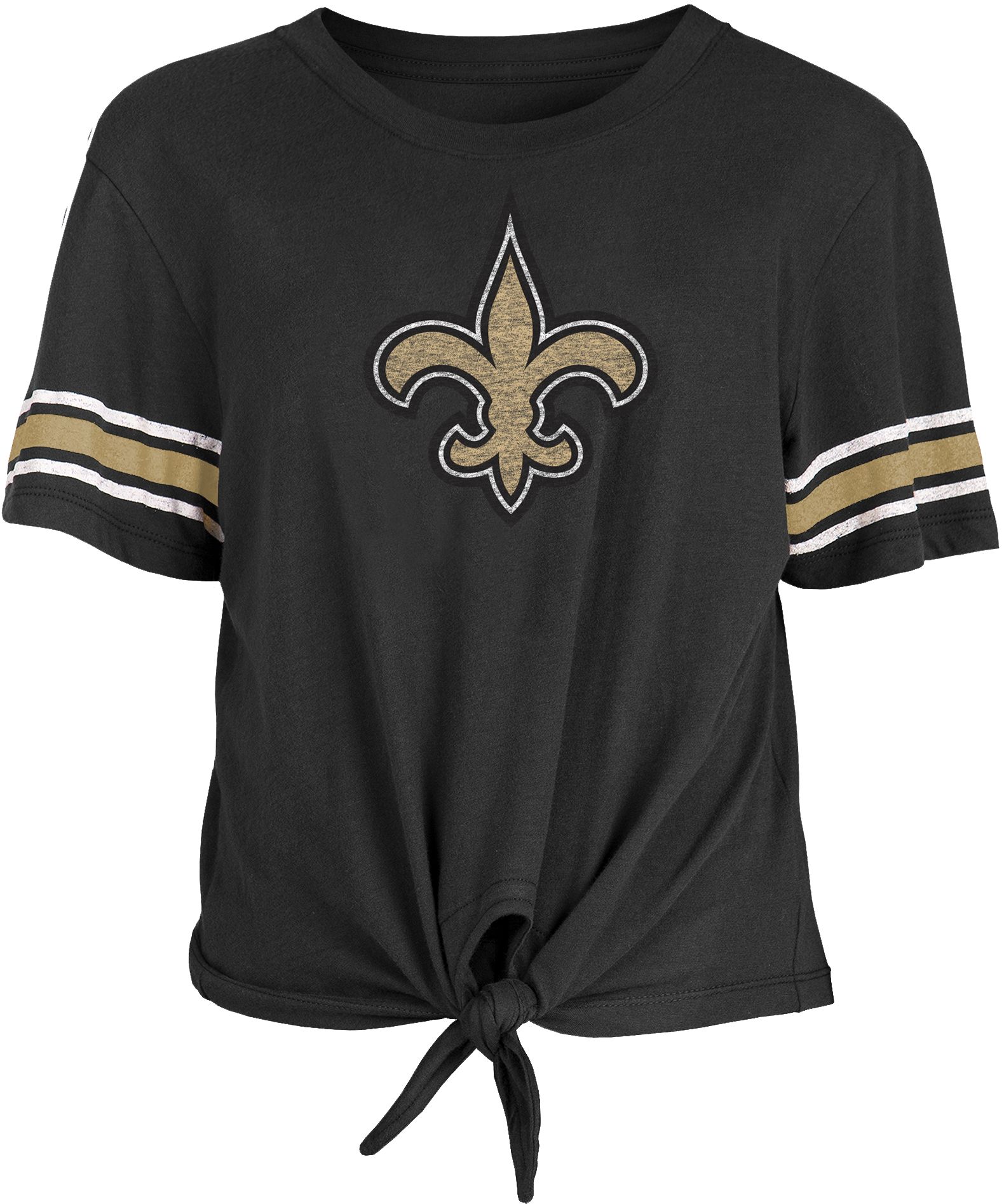 New Era / Women's New Orleans Saints Front Tie Black T-Shirt