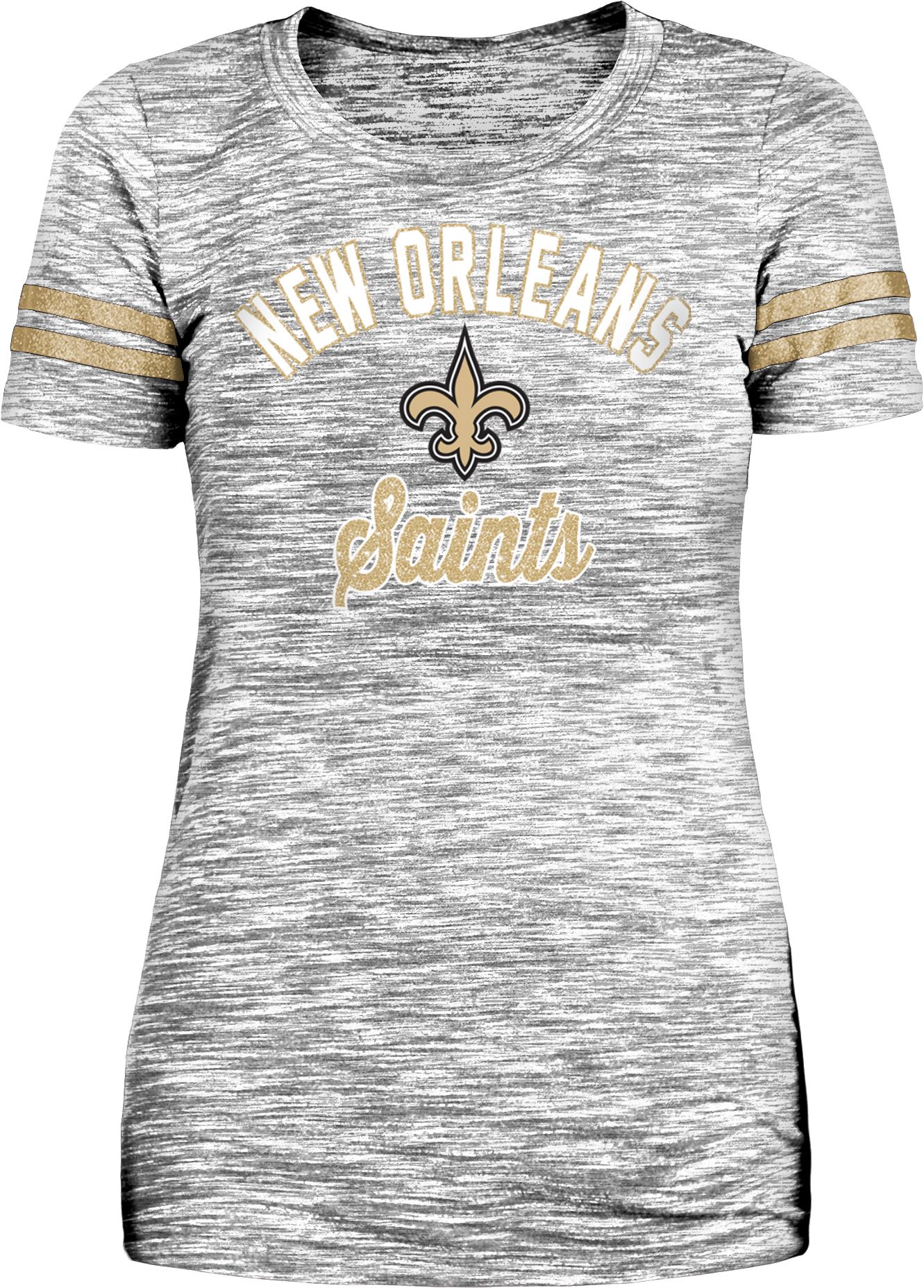 New Era Women's New Orleans Saints Space Dye Glitter Black T-Shirt