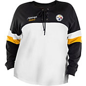 New Era Women's Pittsburgh Steelers Lace White Plus Size Long Sleeve T-Shirt
