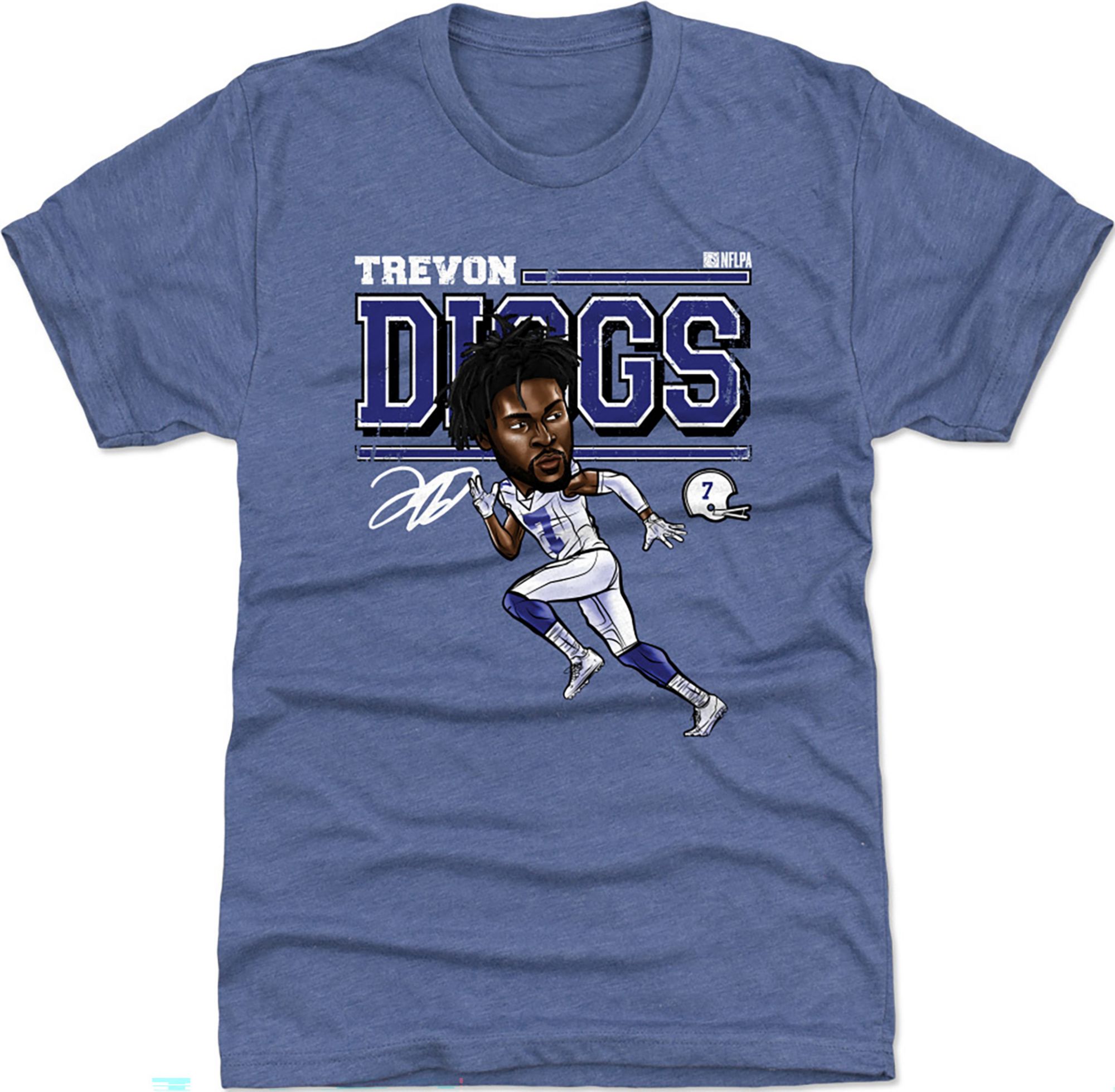 500 LEVEL Men's Dallas Cowboys Trevon Diggs Cartoon T-Shirt - Blue
