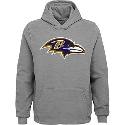 NFL Team Apparel Youth Baltimore Ravens Primary Logo Grey Hoodie