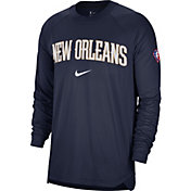 Nike Men's New Orleans Pelicans Navy Long Sleeve Pregame T-Shirt