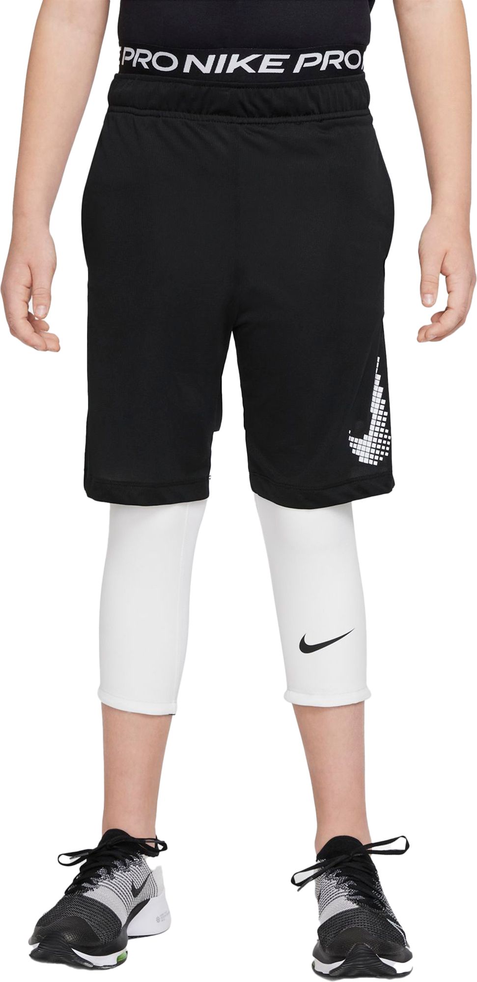 Nike 3/4 Camo Training Tights-Grey Lacrosse Training