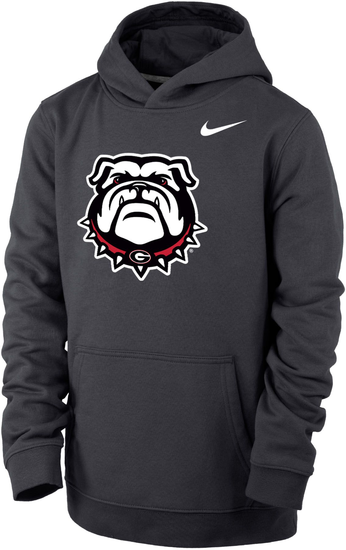 Nike / Youth Georgia Bulldogs Grey Club Fleece Pullover Hoodie