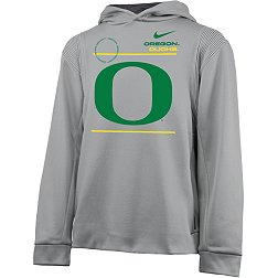 Nike Youth Oregon Ducks Grey Therma Football Sideline Pullover Hoodie