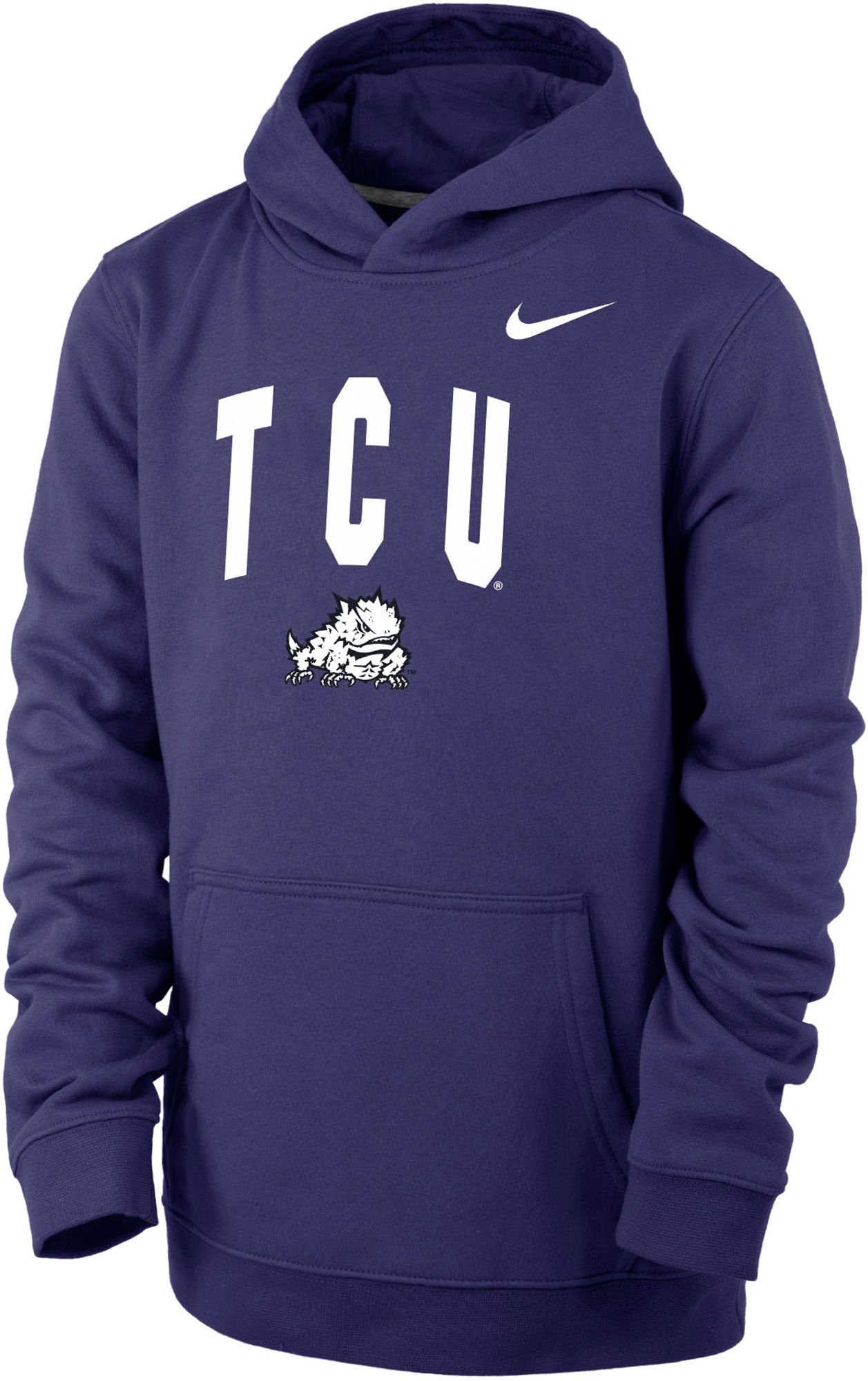 Youth TCU Horned Frogs Purple Club Fleece Wordmark Pullover Hoodie