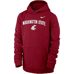 Nike Youth Washington State Cougars Crimson Club Fleece Wordmark Pullover Hoodie